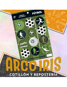 Futbol Stickers 2 X 12 U - 24 Stickers Decorativos Equipos Futbol-cotillon Otero Fest Copack-