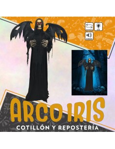 Muneco Representante Del Diablo - 176 X 140 Cm Luz Sonido Y Movimiento Halloween Party Store