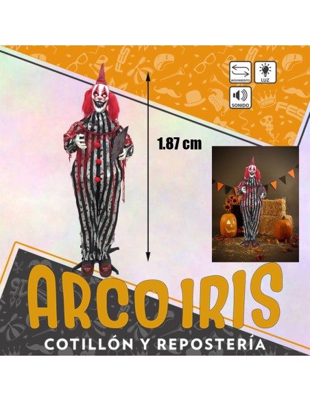 Muneco Payaso Sangriento - 187 X 136 Cm Luz Sonido Y Movimiento Halloween Party Store