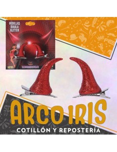 Hebillas Diabla Glitter X 2- Halloween Party Store