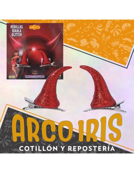Hebillas Diabla Glitter X 2- Halloween Party Store