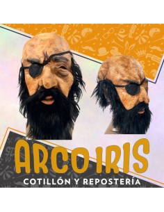 Latex Mascara Pirata Calvo  - Halloween Party Store