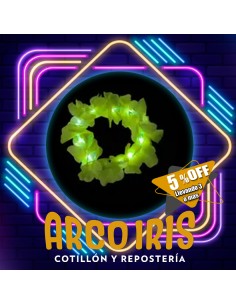 Luminoso Vincha Hawaiana Premium Verde Fluo Xu +3-5% Promo Por Cantidad Primavera Vincha Clavel Seda