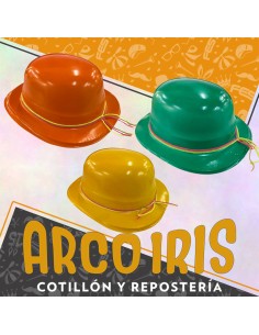 Gorro Bombin Rigido Colores Xu - Coya Verde-naranja-amarillo-rosa Patrio