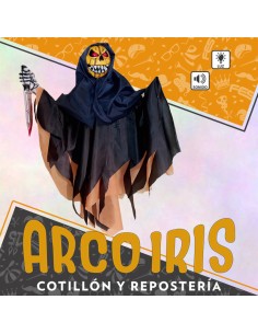 Muneco Calabaza Mediano 100 Cm Colgante Con Luz Y Sonido Halloween