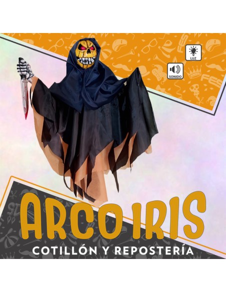 Muneco Calabaza Mediano 100 Cm Colgante Con Luz Y Sonido Halloween