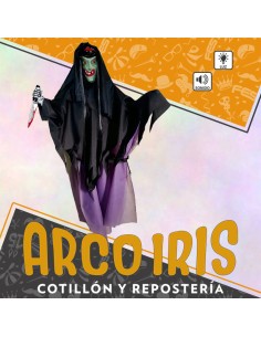 Muneco Bruja Grande 170 Cm Colgante Con Luz Y Sonido Halloween