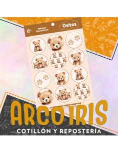 Ositos Stickers 2 X 12 - 24 Stickers Decorativos