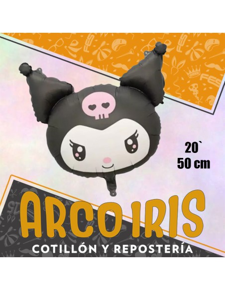 Mylar 20 Personaje Cara Kuromi Metal Xu - 50 Cm Globo Metalizado Papel