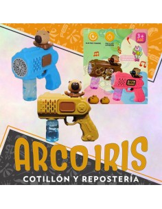 Pistola Lanza Burbuja Con Luz - A Pilas Aa No Incluidas - Bubble Gun 4 Pilas Aa-capibara-celete-rosa-marron-