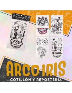 Tatuajes Joker X 4 Planchas-tattoo -party Store-halloween-