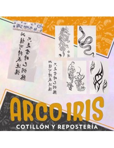 Tatuajes Ninja X 5 Planchas-tattoo -party Store-halloween-