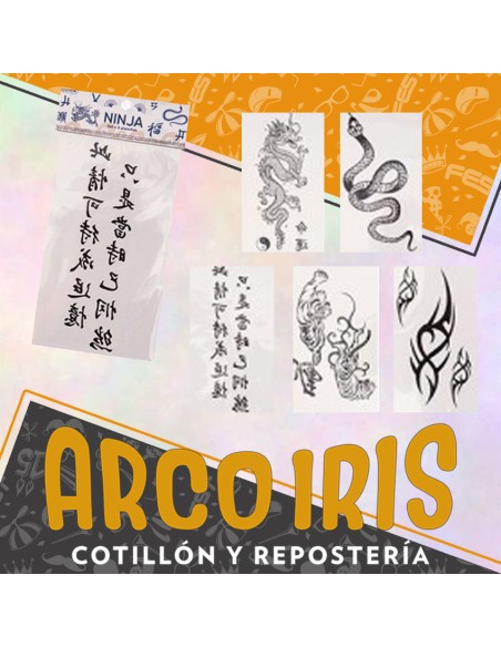 Tatuajes Ninja X 5 Planchas-tattoo -party Store-halloween-