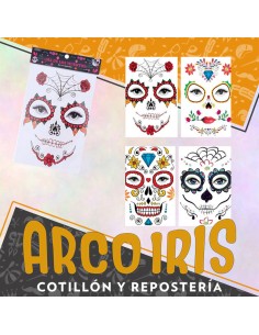 Tatuajes Dia De Los Muertos X 4 Planchas-tattoo -party Store-halloween-