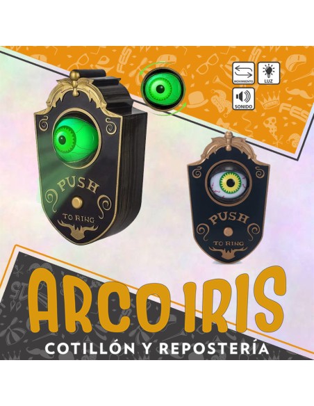 Timbre Embrujado Luz- Movimiento Y Sonido -se Abre Ojo- Halloween Party Store