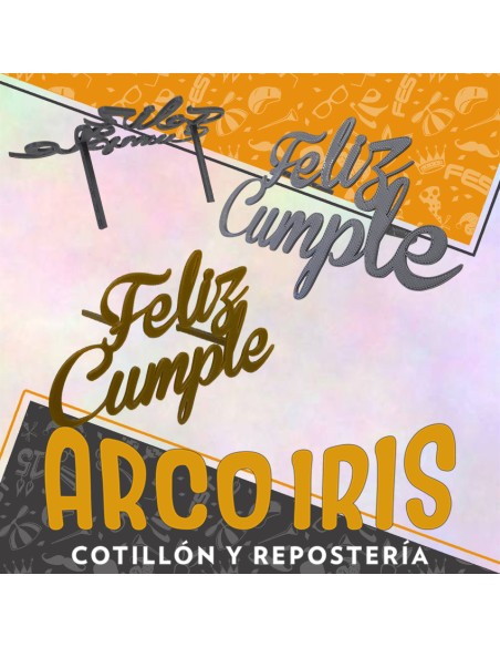 Topper Plastico Feliz Cumple