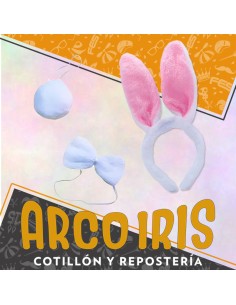 Set Conejita Vincha-cola Y Mono Peluche-