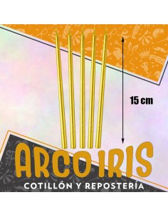 Vela Laqueada 15 Cm Amarilla X 10 - Carmila