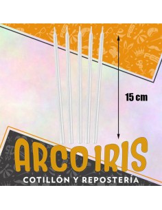 Vela Laqueada 15 Cm Blanca X 10 - Carmila