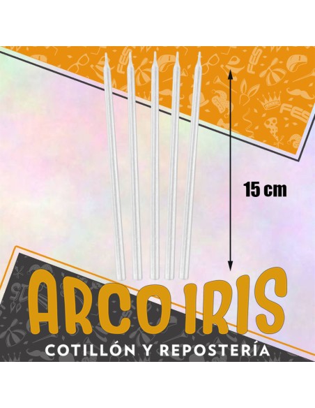 Vela Laqueada 15 Cm Blanca X 10 - Carmila