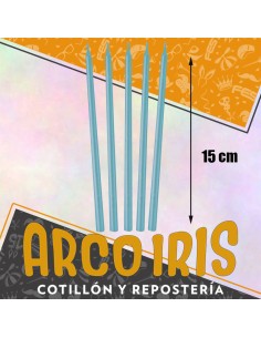 Vela Laqueada 15 Cm Celeste X 10 - Carmila