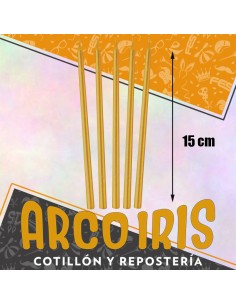 Vela Laqueada 15 Cm Dorada X 10 - Carmila -oro-