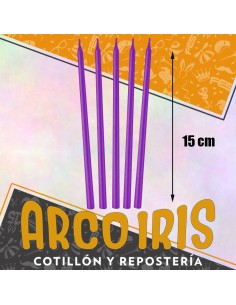 Vela Laqueada 15 Cm Lila X 10 - Carmila