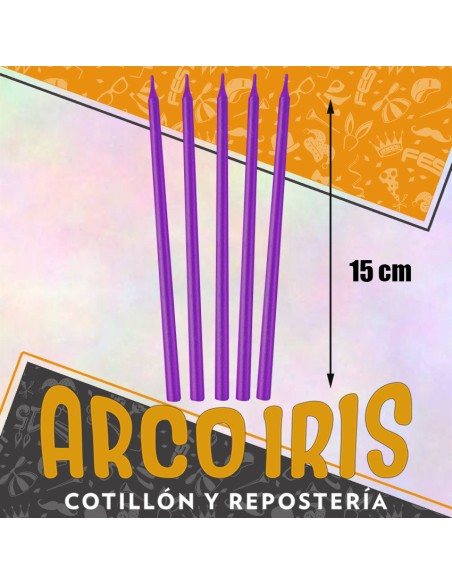 Vela Laqueada 15 Cm Lila X 10 - Carmila