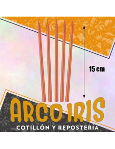 Vela Laqueada 15 Cm Naranja X 10 - Carmila