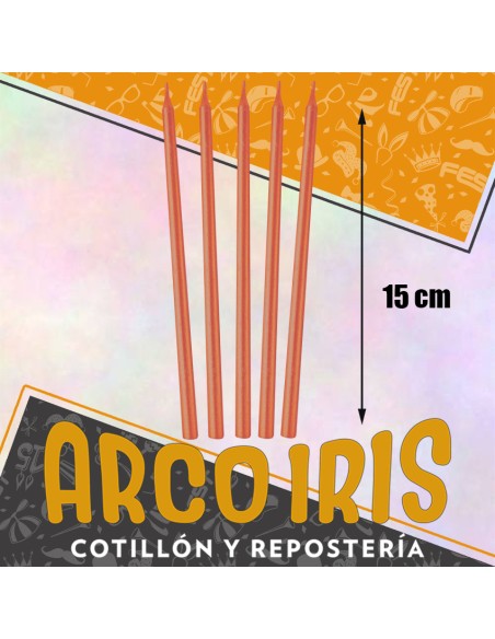 Vela Laqueada 15 Cm Naranja X 10 - Carmila