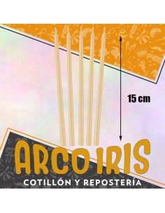 Vela Laqueada 15 Cm Natural X 10 - Carmila