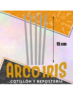 Vela Laqueada 15 Cm Plateada X 10 - Carmila