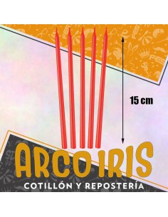 Vela Laqueada 15 Cm Roja X 10 - Carmila