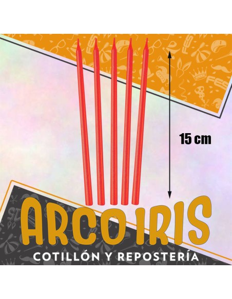 Vela Laqueada 15 Cm Roja X 10 - Carmila