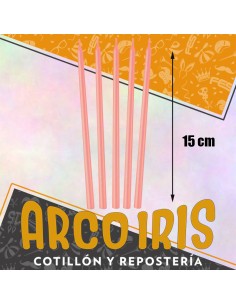 Vela Laqueada 15 Cm Rosa X 10 - Carmila