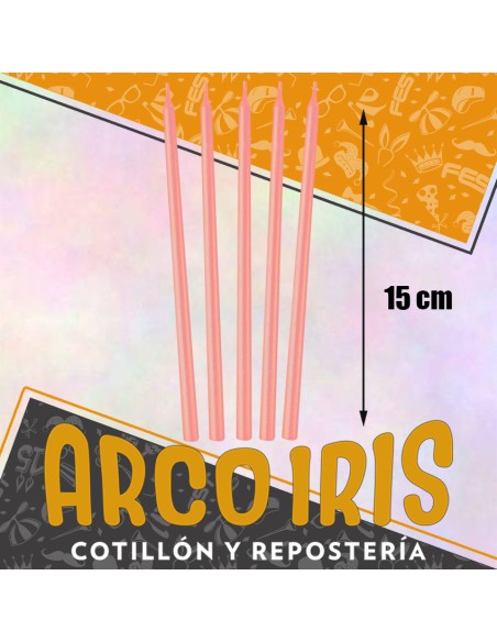 Vela Laqueada 15 Cm Rosa X 10 - Carmila