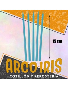 Vela Laqueada 15 Cm Turquesa X 10 - Carmila