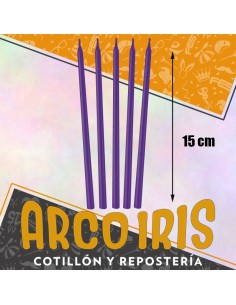 Vela Laqueada 15 Cm Violeta X 10 - Carmila