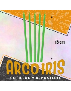 Vela Laqueada 15 Cm Verde Manzana X 10 - Carmila