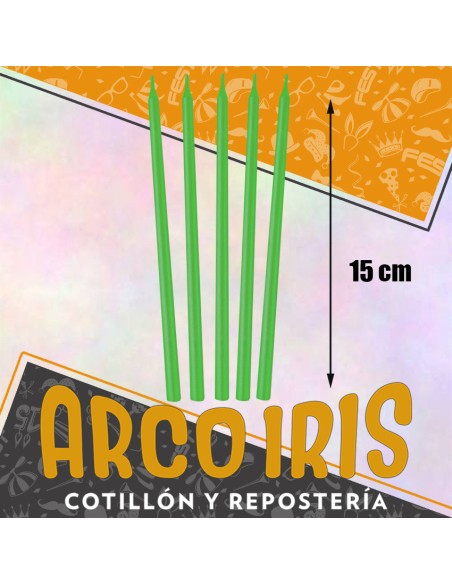 Vela Laqueada 15 Cm Verde Manzana X 10 - Carmila