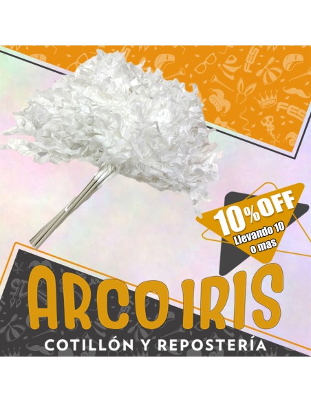 Porras Plasticas Blanca X 10 +10-10% - Paquete Por Color Patrio Mundial