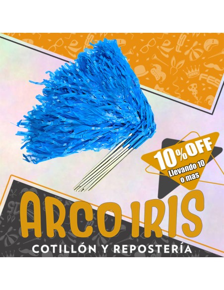 Porras Plasticas Celeste X 10u +10-10% - Paquete Por Color Patrio Mundial