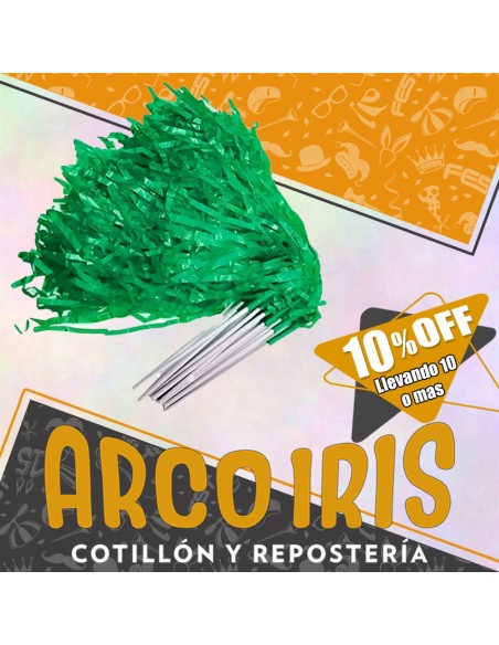 Porras Plasticas Verde X 10u +10-10% - Paquete Por Color