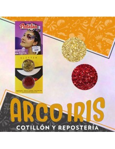 Maquillaje Pasta Glitter 4 Gr X 2 - Rojo/dorado Pintafan