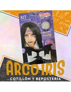 Kit Maquillaje Merly Glam Halloween Terror + 2 Maquillaje Glitter 2gs+ Stras-mono Con Arana-