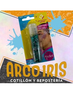 Glitter En Gel Fluo Celeste 20 Gr - Pocket Blister Color Halloween