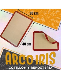 Silicona Placa Antiadherente 30 X 40 Cm-tipo Silpat-macaron Para Horno Xu - Tipo Silpat- Plancha - Borde Bordo/rojo