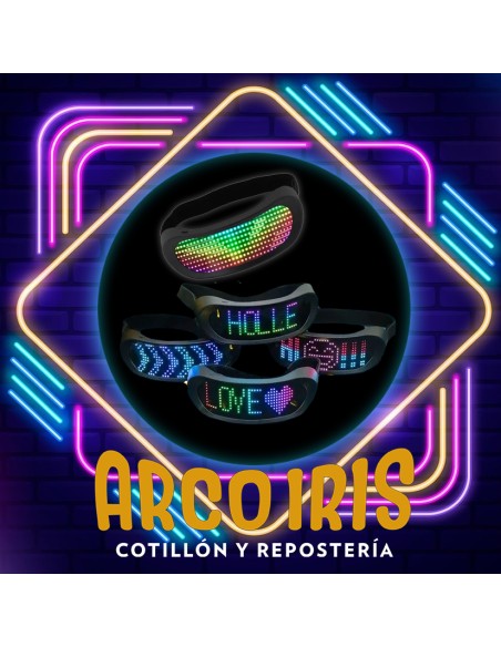 Luminoso Antiparra Led Display Animaciones No Configurable -carga Usb-a Bateria-multi Led-shining Glasses- Premium Anteojo