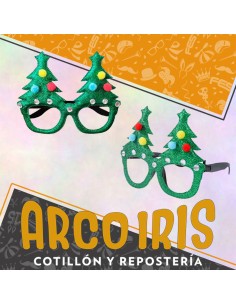 Anteojo Arbolito Con Glitter X12 -bolsa Cerrada- Navidad -sin Carton-