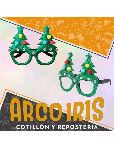 Anteojo Arbolito Con Glitter X12 -bolsa Cerrada- Navidad -sin Carton-